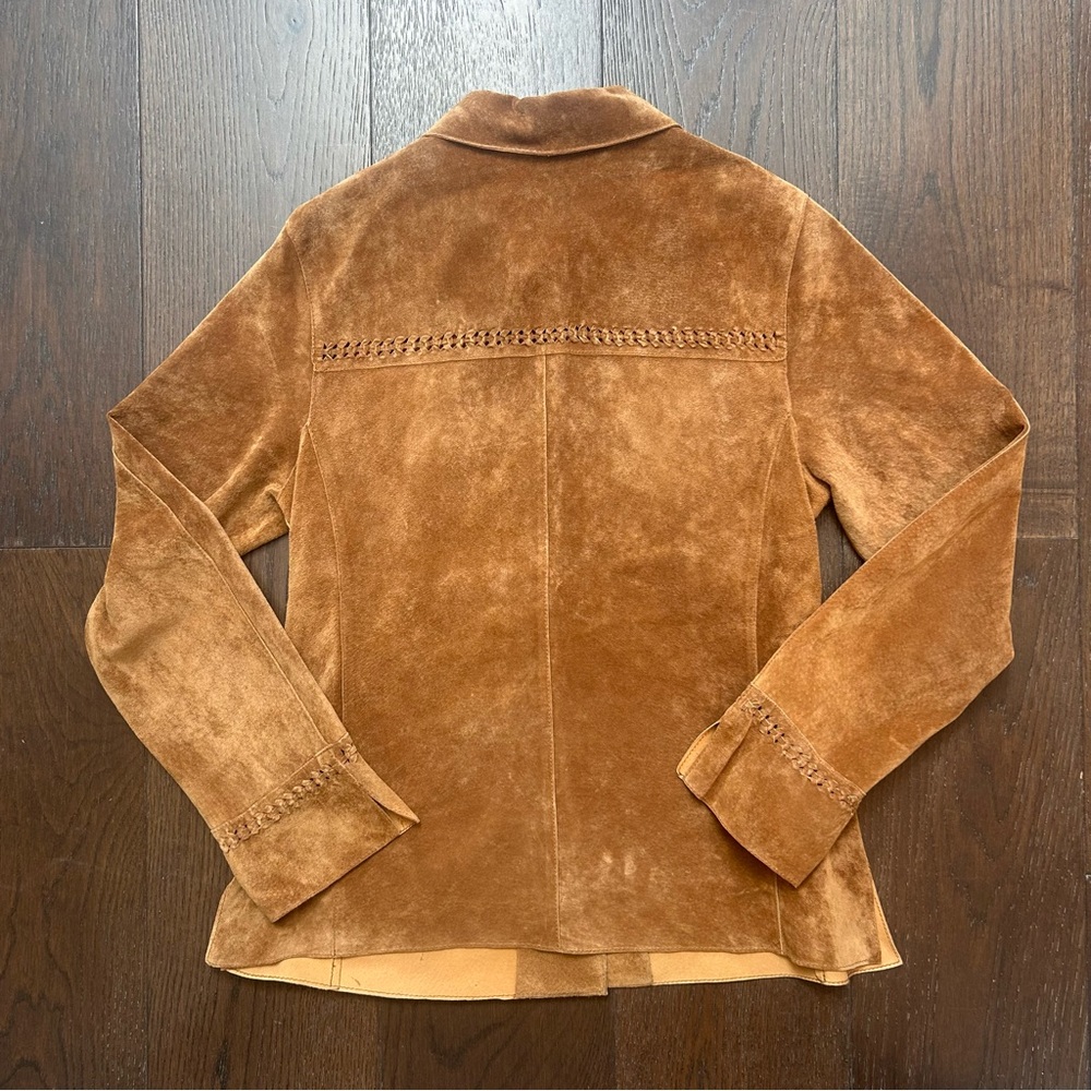 Vintage Danier Canada Leather Suede Women's Jacket Sz S Brown Coat Button Up - Picture 9 of 9